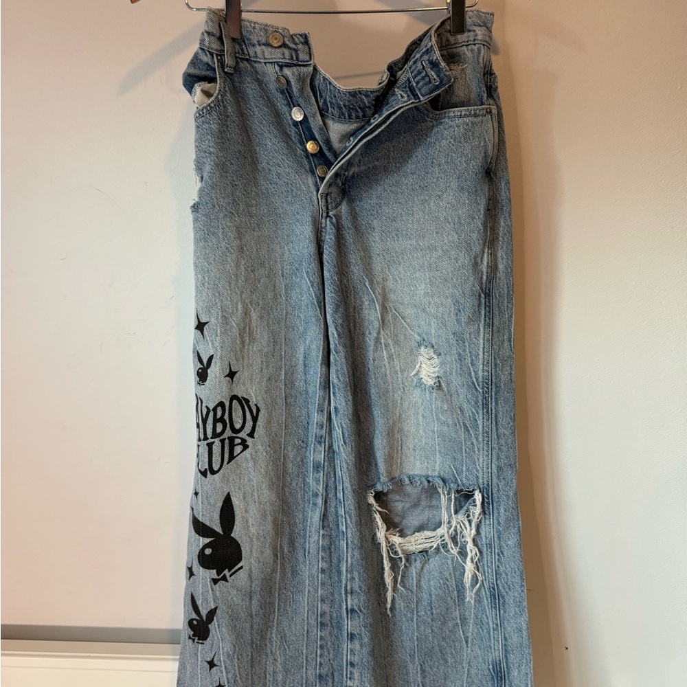 PACSUN PLAYBOY ripped denim jeans